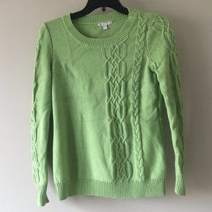Gap Light Green Knit Sweater with Embossed Knitted Detail on Torso and Arms